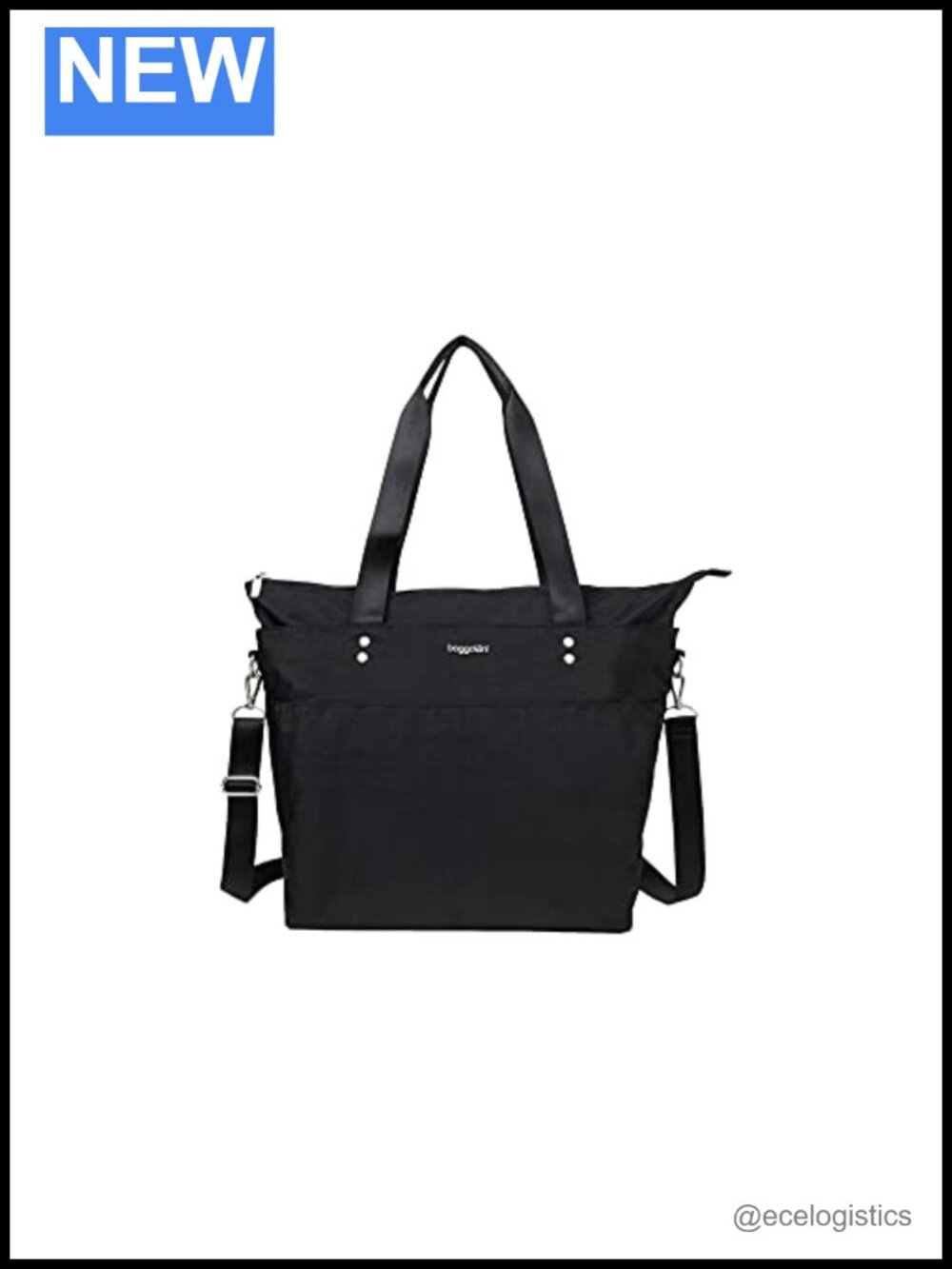Nylon Water Resistant Carryall Tote with Adjustable Crossbody Strap